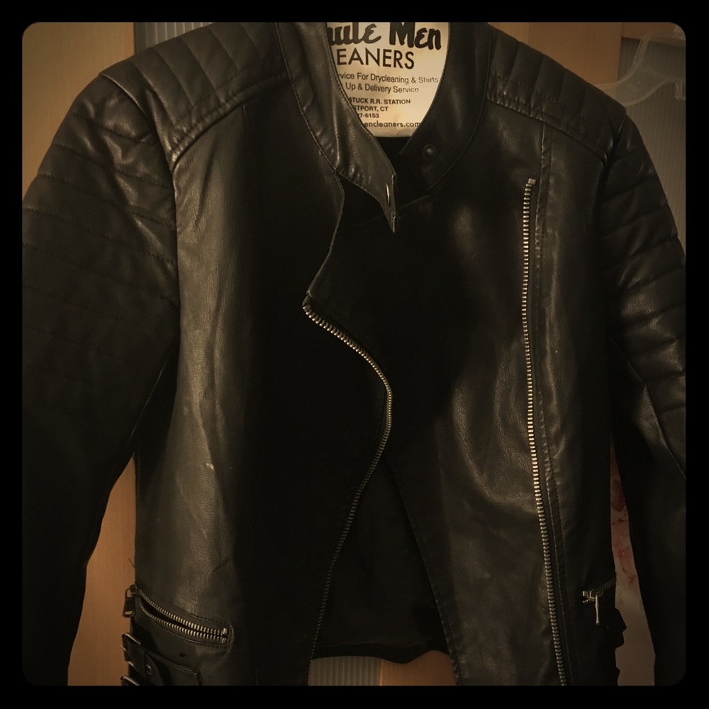 Black leather jacket